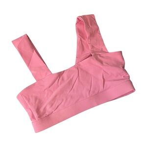 Pink Workout Top with square neckline. LARGE